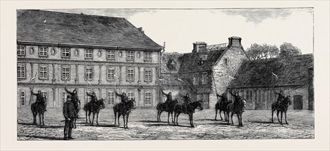 THE MILITARY COLLEGE, OXFORD: MOUNTED LANCE DRILL IN THE QUADRANGLE