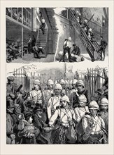 THE WAR IN EGYPT: DEPARTURE OF THE FIRST BATTALION OF THE SCOTS GUARDS: 1. Taking the Regimental