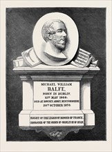 THE BALFE MEMORIAL TABLET IN WESTMINSTER ABBEY, LONDON: MICHAEL WILLIAM BALFE, BORN IN DUBLIN, 15TH
