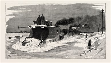 A SNOW-PLOUGH ON THE GRAND TRUNK RAILWAY, CANADA