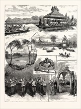 OPENING OF THE KOKAING WATER WORKS, RANGOON: 1. The Canopied Raft in which the Chief Commissioner