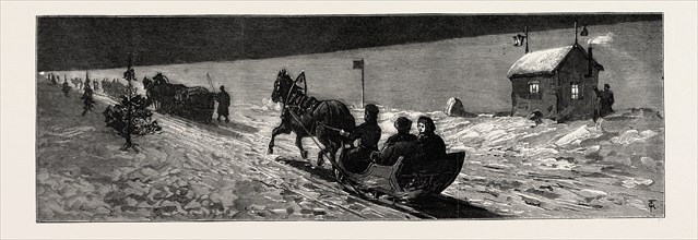 WINTER IN RUSSIA: THE ROAD ACROSS THE ICE BETWEEN CRONSTADT AND ORANIENBAUM AFTER THE ARRIVAL OF