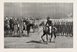 THE REBELLION IN THE SOUDAN (SUDAN): REVIEW OF EGYPTIAN TROOPS AT SUAKIM BY ADMIRAL SIR W. HEWETT