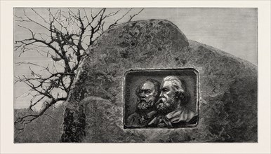 MEMORIAL TO THE FRENCH ARTISTS, THEODORE ROUSSEAU AND JEAN FRANÃáOIS MILLET, FONTAINEBLEAU FOREST