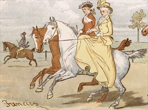 TWO LADIES OUT HORSERIDING