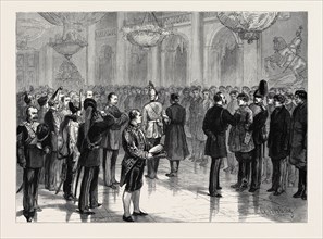 THE CZAR OF RUSSIA MARKING RECRUITS WITH THE NUMBER OF THEIR REGIMENTS, IN THE WINTER PALACE, ST.