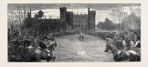 VISIT OF H.R.H. THE DUKE OF CONNAUGHT TO KILKENNY CASTLE, MEET OF THE FOXHOUNDS