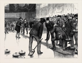 CURLING AT AN ICE RINK, MANCHESTER