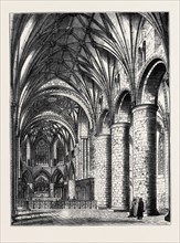 THE RESTORATION OF TEWKESBURY ABBEY: INTERIOR VIEW SHOWING PROPOSED ARRANGEMENT OF A PORTION OF THE