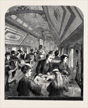 DINING CAR ON THE UNION PACIFIC RAILWAY, 1870