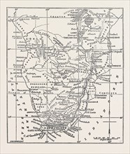 DR. LIVINGSTONE'S ROUTE, AFRICA, 1870