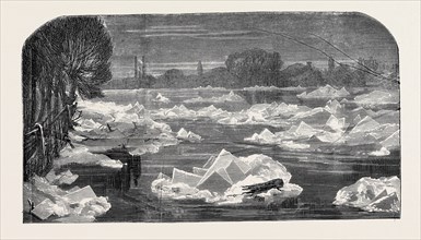 ICE ON THE THAMES NEAR CHISWICK, LONDON, 1870
