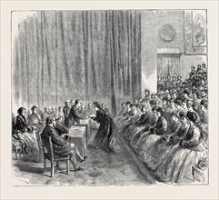 PRESENTATION OF PRIZES BY PRINCE TECK AT THE SOUTH KENSINGTON MUSEUM, LONDON, 1870