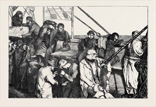 ON THE ATLANTIC STEAMER: STEERAGE EMIGRANTS, 1870