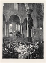 FLOWER SERMON AT ST. KATHERINE CREE, LEADENHALL STREET, 1870