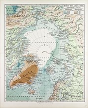 MAP OF COUNTRIES AROUND THE NORTH POLE, 1899