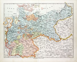 MAP OF THE GERMAN EMPIRE, 1899