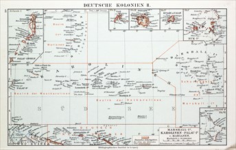 MAP OF GERMAN COLONIES, GERMAN NEW GUINEA, 1899