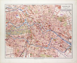 MAP OF BERLIN, GERMANY, 1899