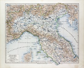 MAP OF NORTH ITALY, 1899