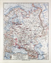 MAP OF THE EUROPEAN PART OF RUSSIA, 1899