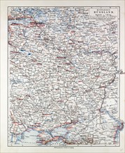 MAP OF CENTRAL RUSSIA, 1899
