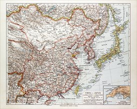 MAP OF CHINA, MONGOLIA AND JAPAN, 1899