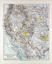 MAP OF THE WESTERN PART OF THE UNITED STATES OF AMERICA, 1899