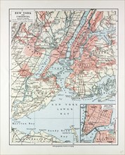 MAP OF NEW YORK, UNITED STATES OF AMERICA, 1899