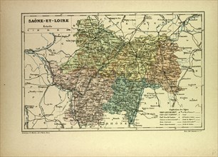 MAP OF SAÃîNE-ET-LOIRE, FRANCE