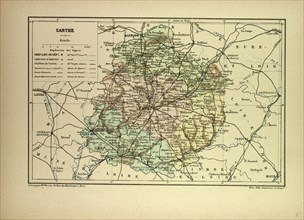 MAP OF SARTHE, FRANCE