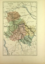 MAP OF YONNE, FRANCE