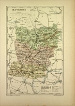 MAP OF MAYENNE, FRANCE