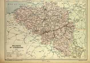 MAP OF BELGIUM AND LUXEMBURG