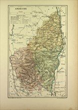 MAP OF ARDÃäCHE, FRANCE