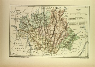 MAP OF GERS, FRANCE