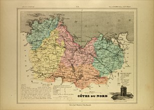 MAP OF CÃîTES DU NORD, FRANCE