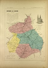 MAP OF EURE ET LOIR, FRANCE