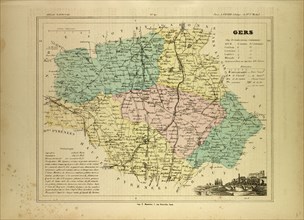 MAP OF GERS, FRANCE