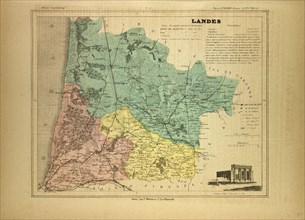 MAP OF LANDES, FRANCE