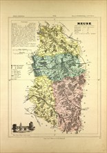 MAP OF MEUSE, FRANCE