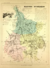 MAP OF HAUTES PYRÃâNÃâES, FRANCE