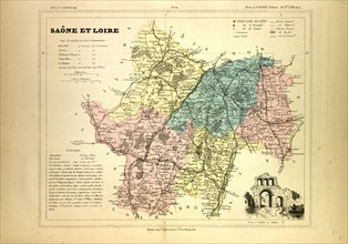 MAP OF SAÃîNE ET LOIRE, FRANCE