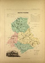 MAP OF HAUTE VIENNE, FRANCE