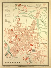 MAP OF BOURGES, FRANCE