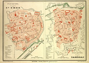 MAP OF ST. OMER AND CAMBRAI, FRANCE