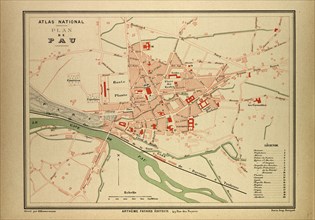 MAP OF PAU, FRANCE