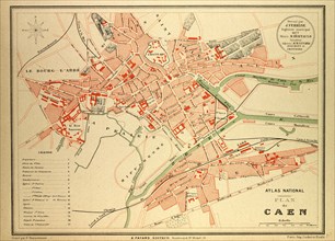 MAP OF CAEN, FRANCE