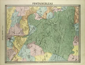 MAP OF FONTAINEBLEAU, FRANCE