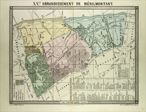 MAP OF 20TH ARRONDISSEMENT DE MÃƒâ€°NILMONTANT, PARIS, FRANCE